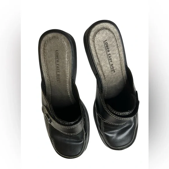 ⭐️SOLD⭐️ Vintage Y2K Lower East Side Black Chunky Platform Clogs | Size 10 - Picture 2 of 7